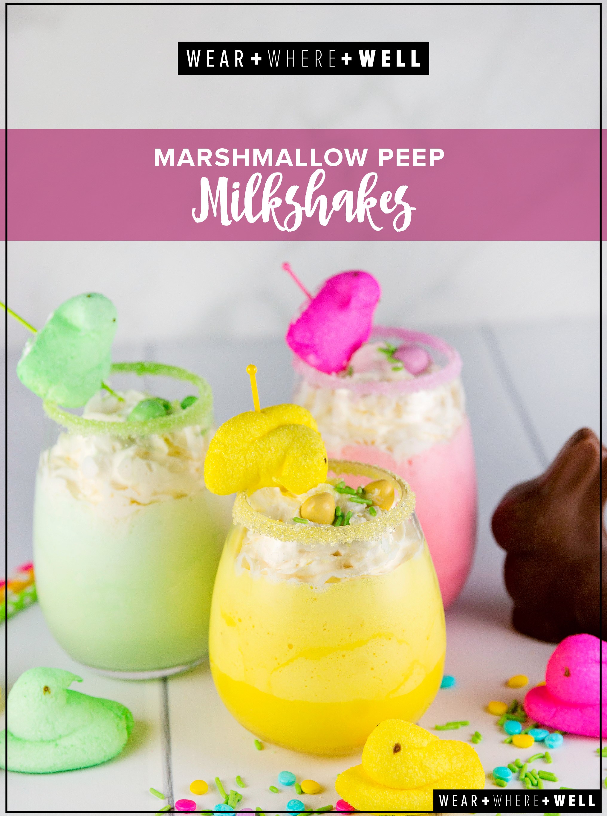 Wear+Where+Well shares a recipe for Marshmallow Peep Milkshakes.